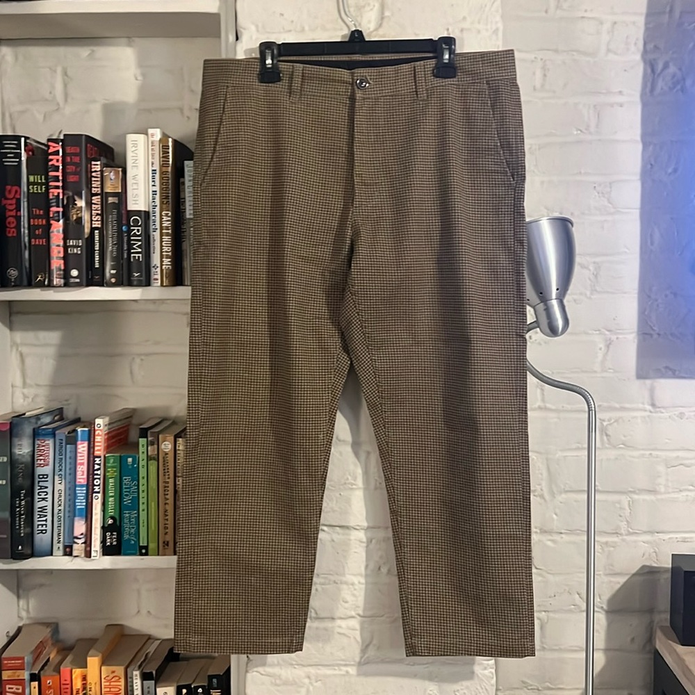 Obey Straggler Cropped Pants in Houndstooth 36